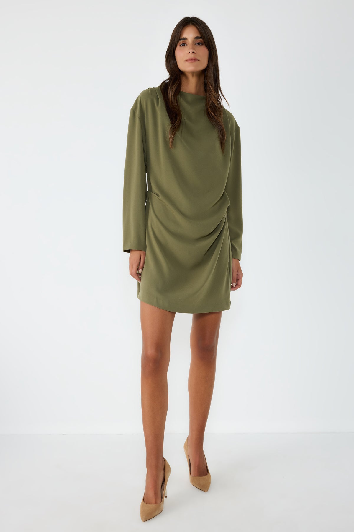 Drapiertes Midikleid
