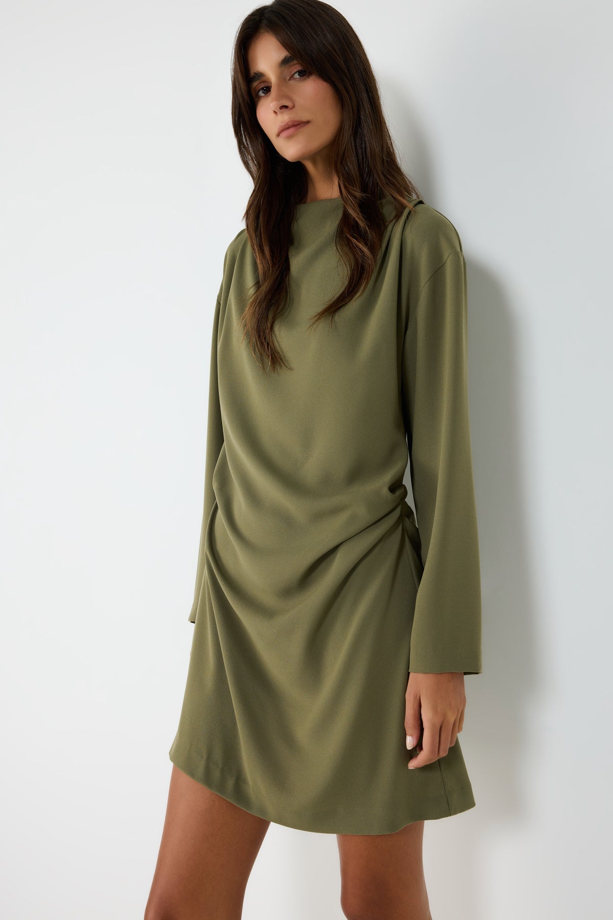 Drapiertes Midikleid