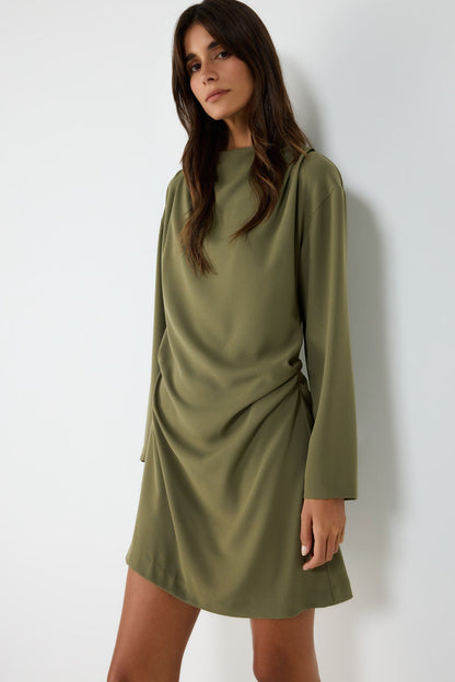 Drapiertes Midikleid
