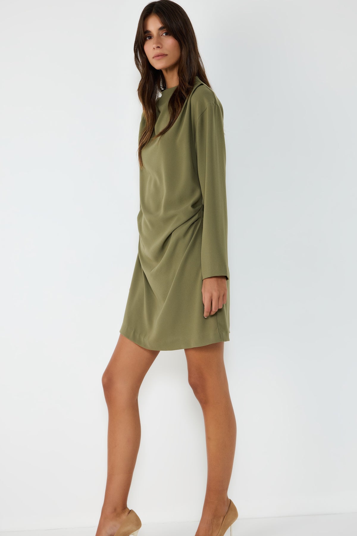 Drapiertes Midikleid