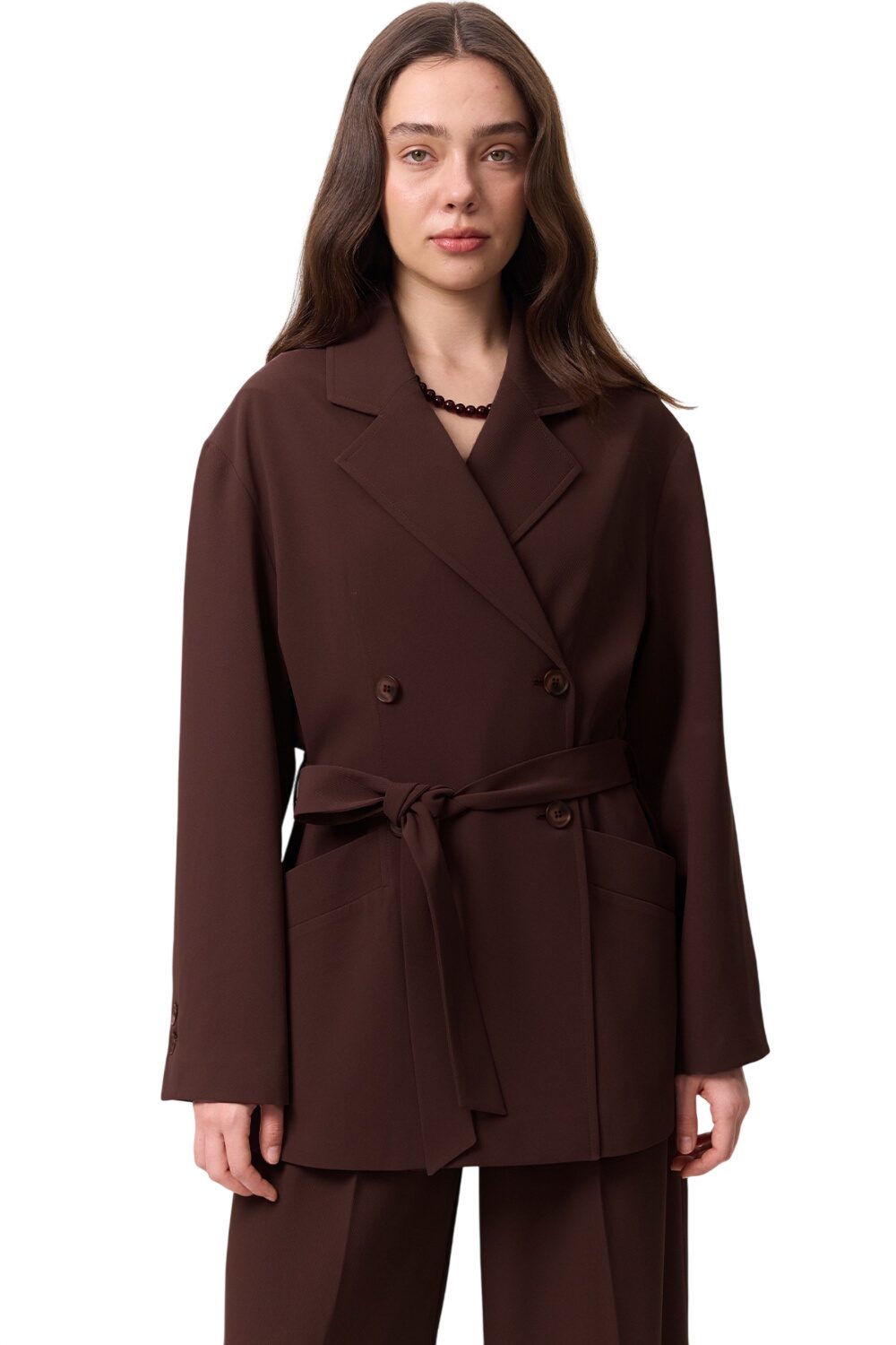 Drapierte, gegürtete Jacke, Schwarz