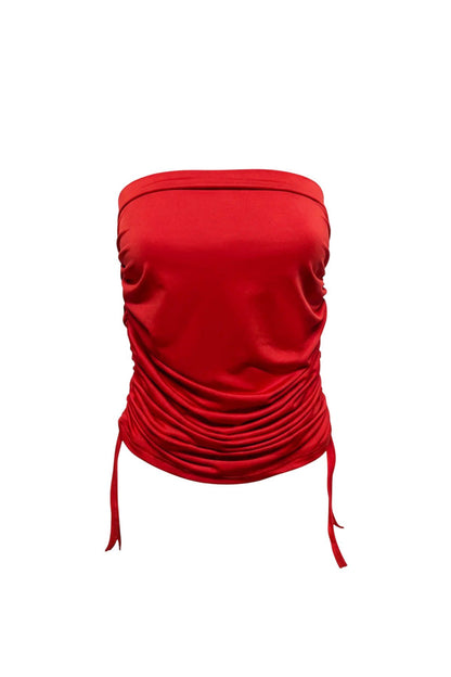 Drapierte trägerlose Bluse