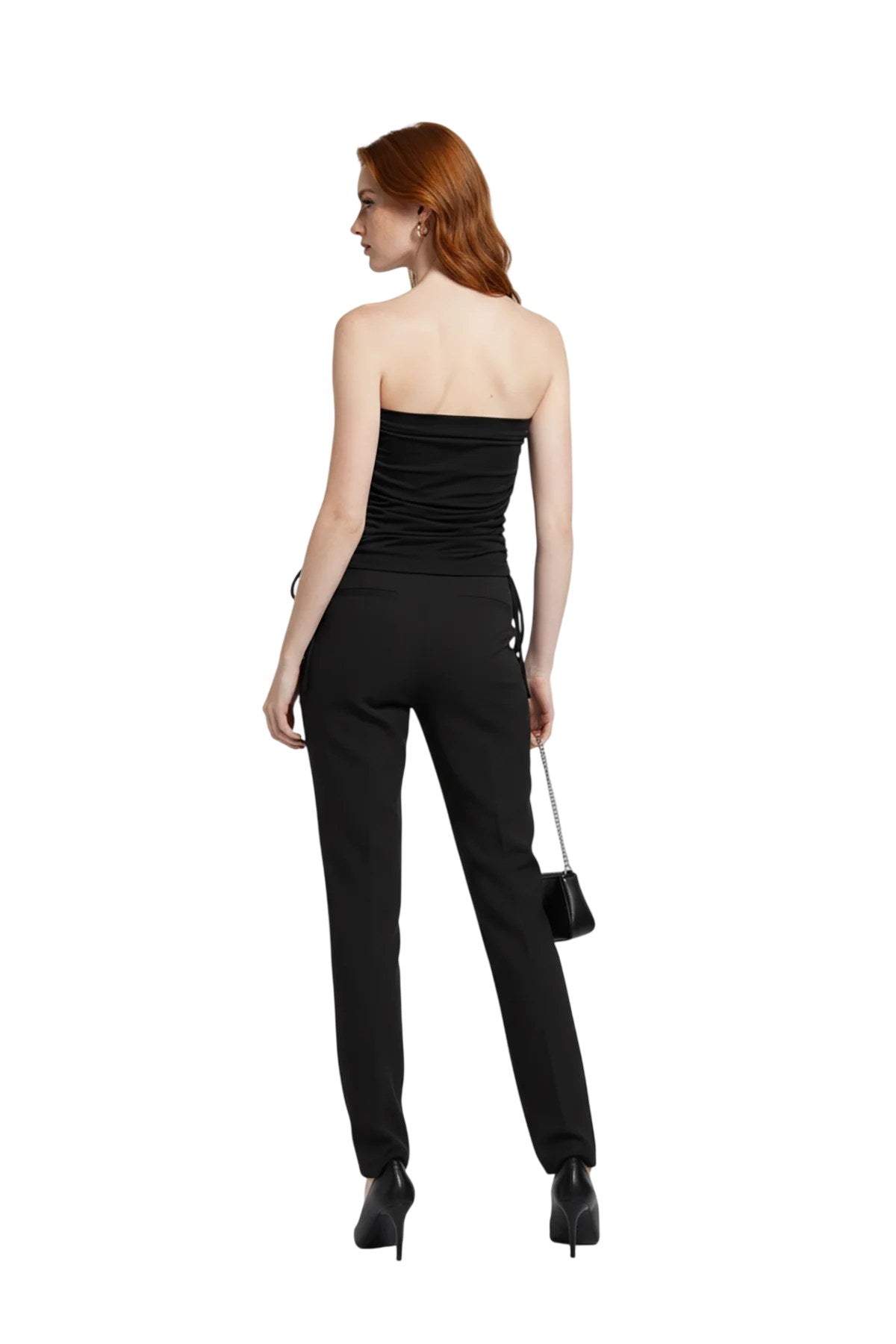 Drapierte trägerlose Bluse