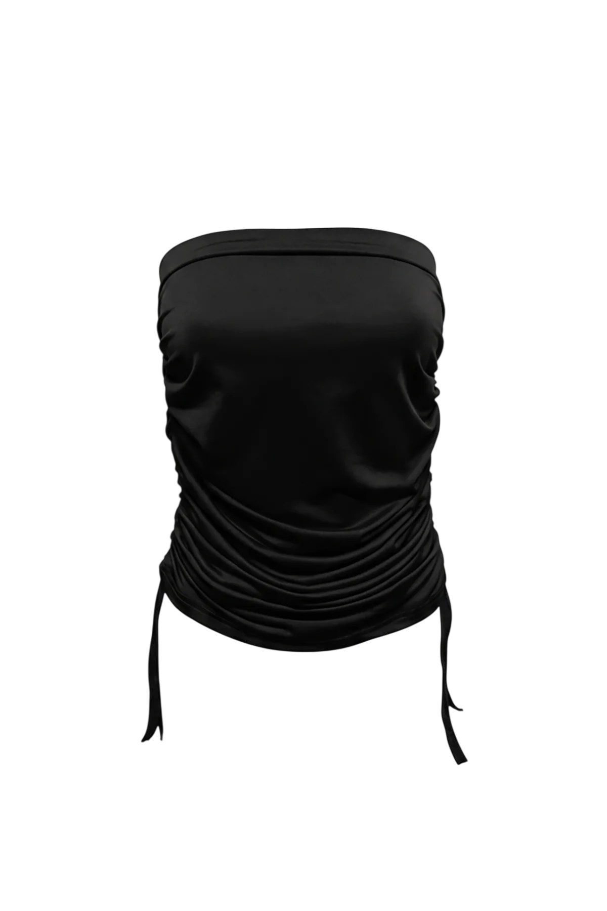 Drapierte trägerlose Bluse