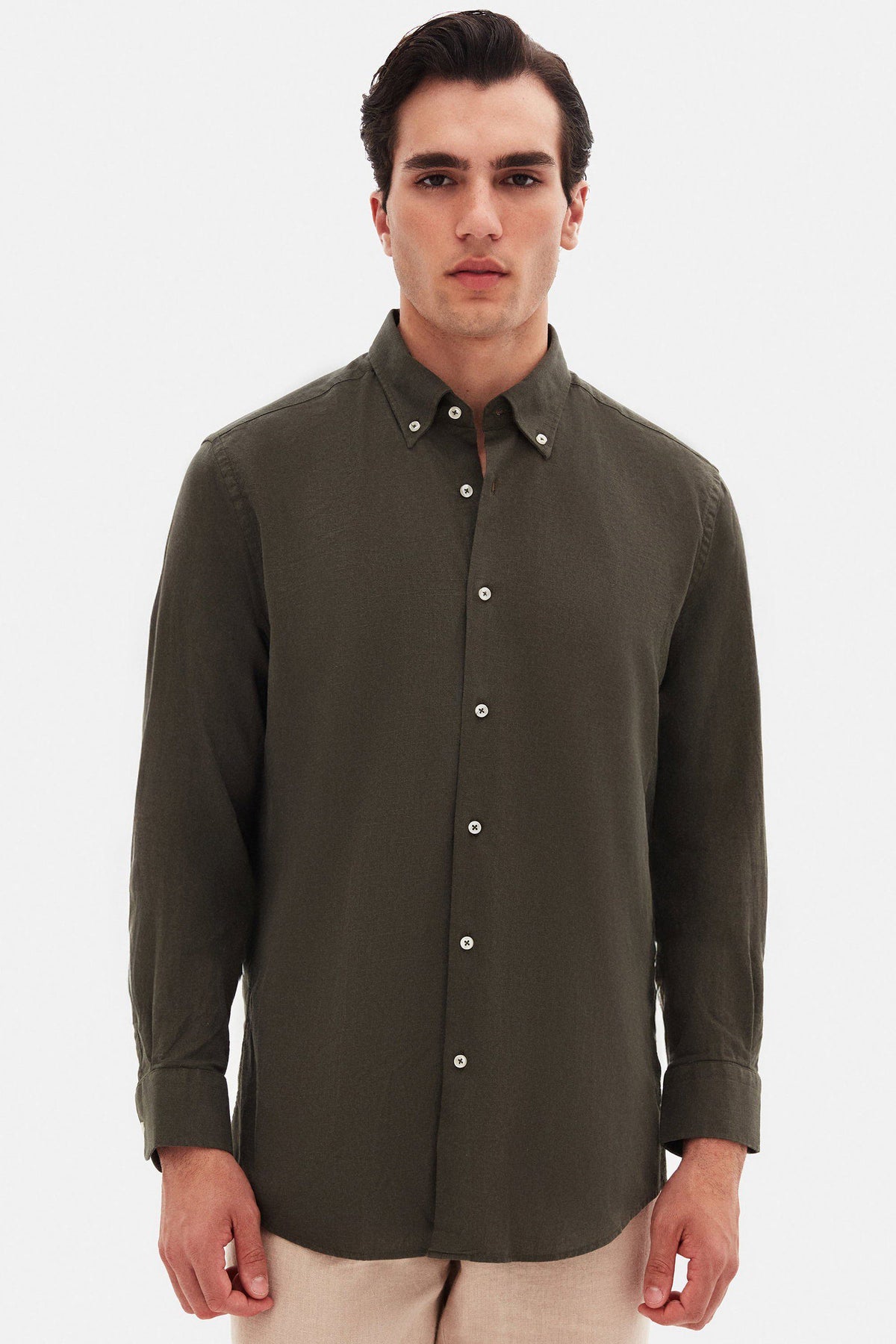 Ds Damat Schwarzes Button-Down Hemd