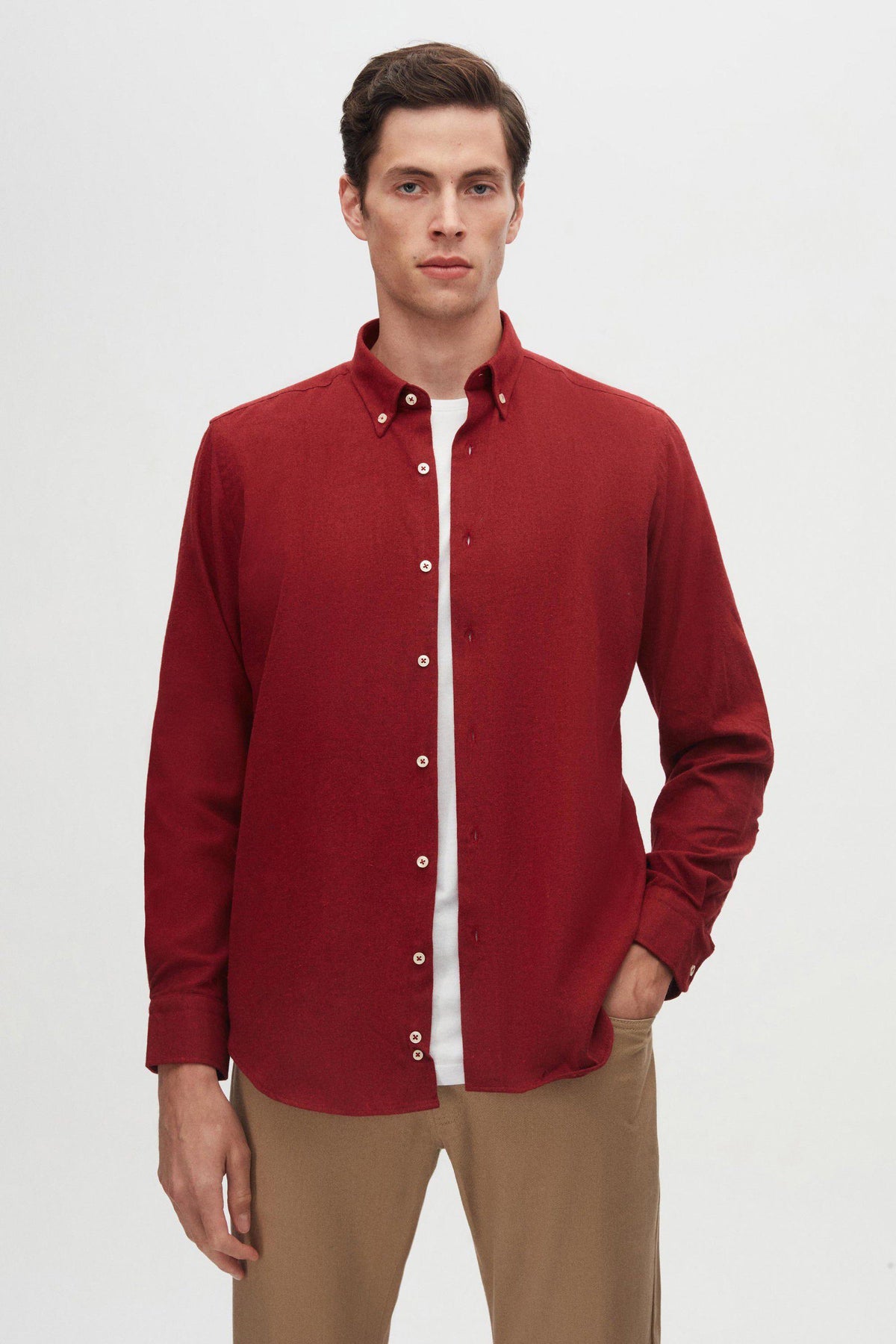 Marine Flanellhemd Regular Fit