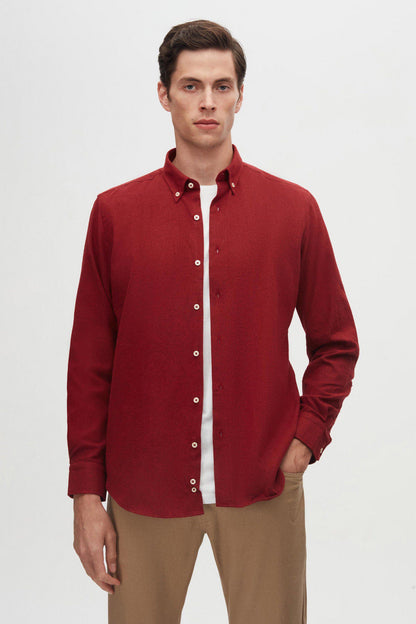 Marine Flanellhemd Regular Fit