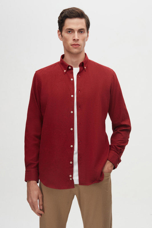 Marine Flanellhemd Regular Fit