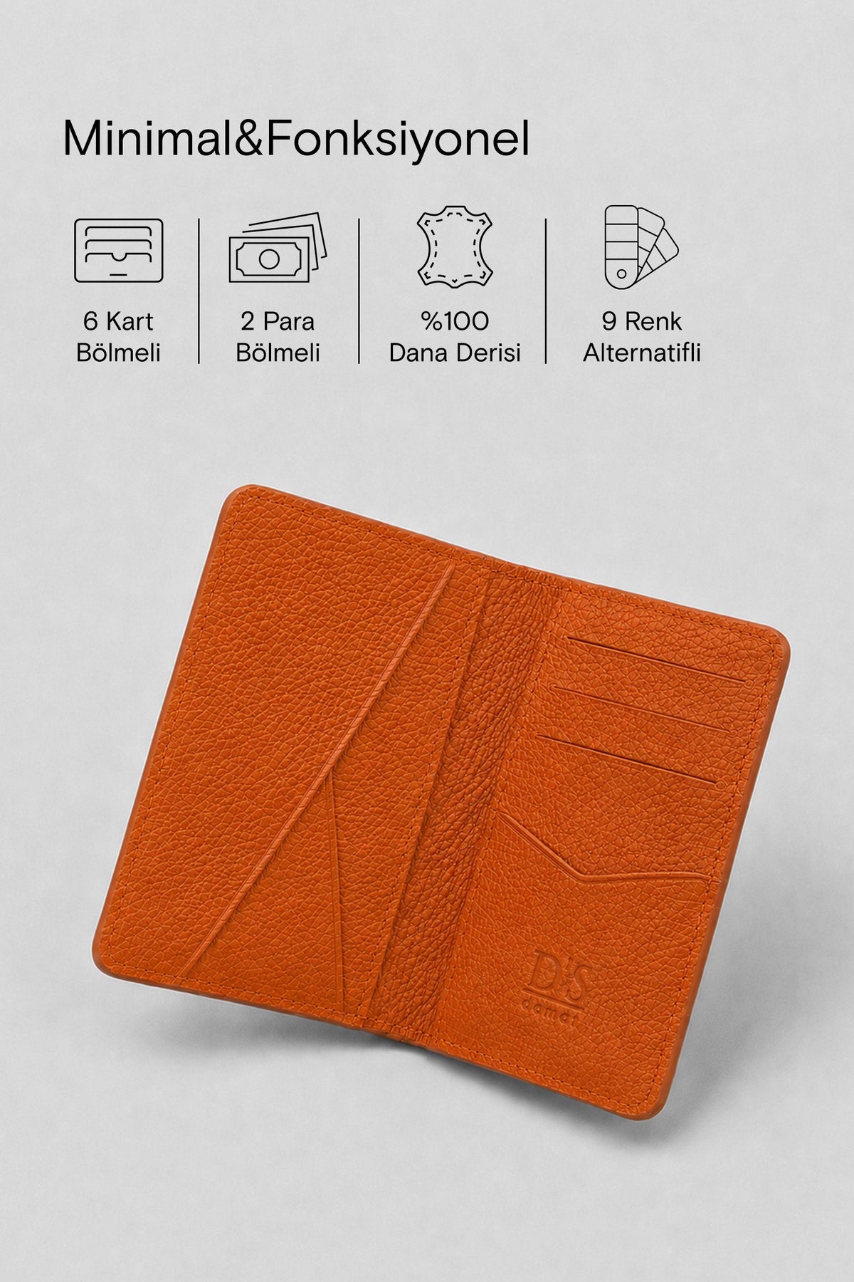 Ds Damat Schwarze Echtleder Geldbörse