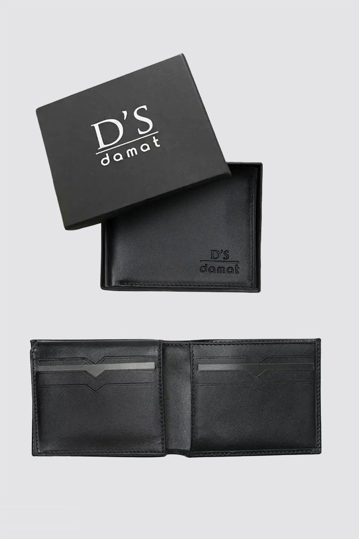 Ds Damat Schwarze Leder Smart Wallet