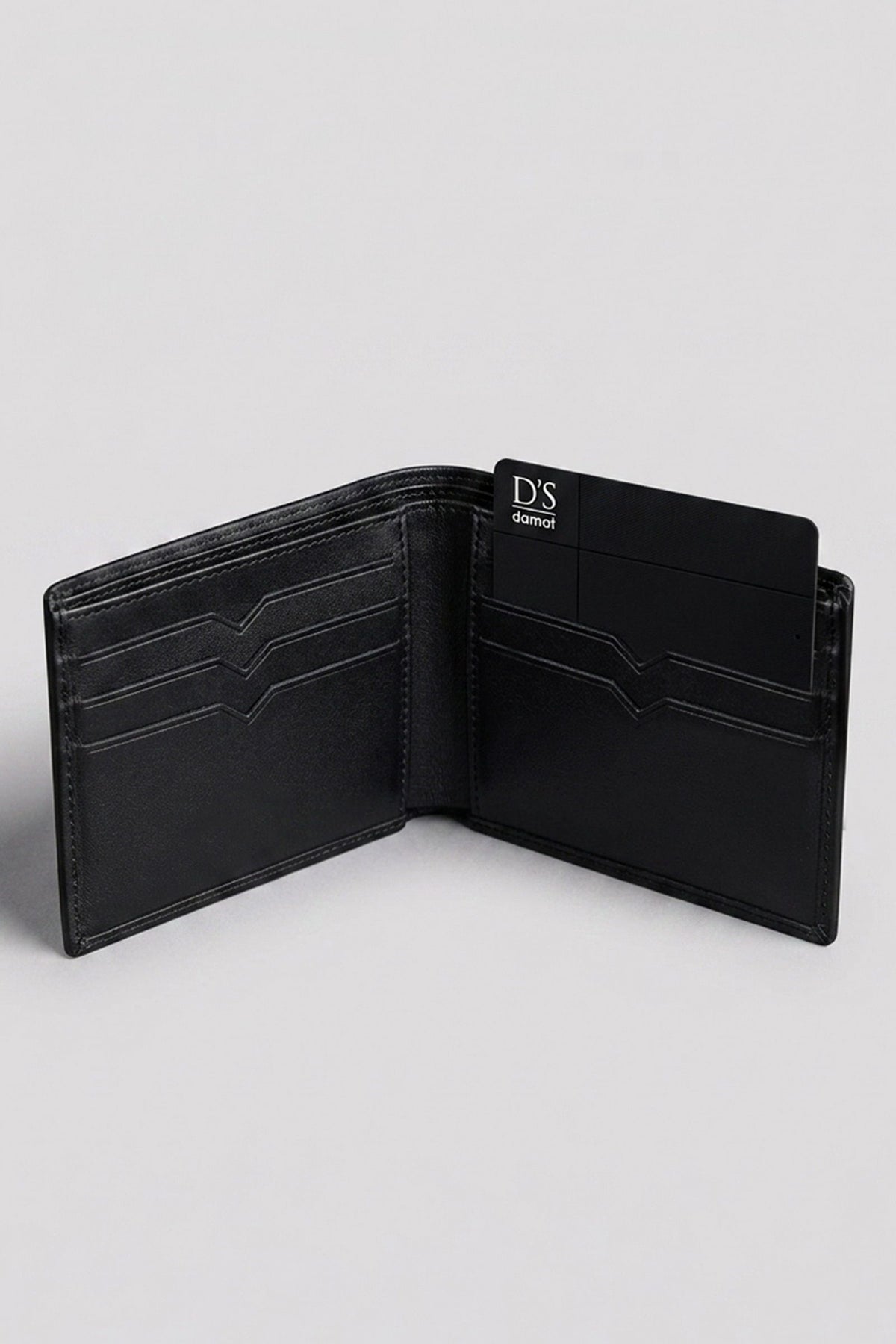 Ds Damat Schwarze Leder Smart Wallet
