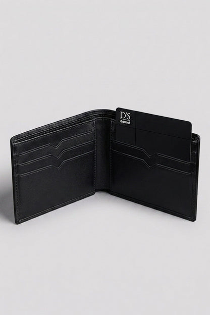 Ds Damat Schwarze Leder Smart Wallet