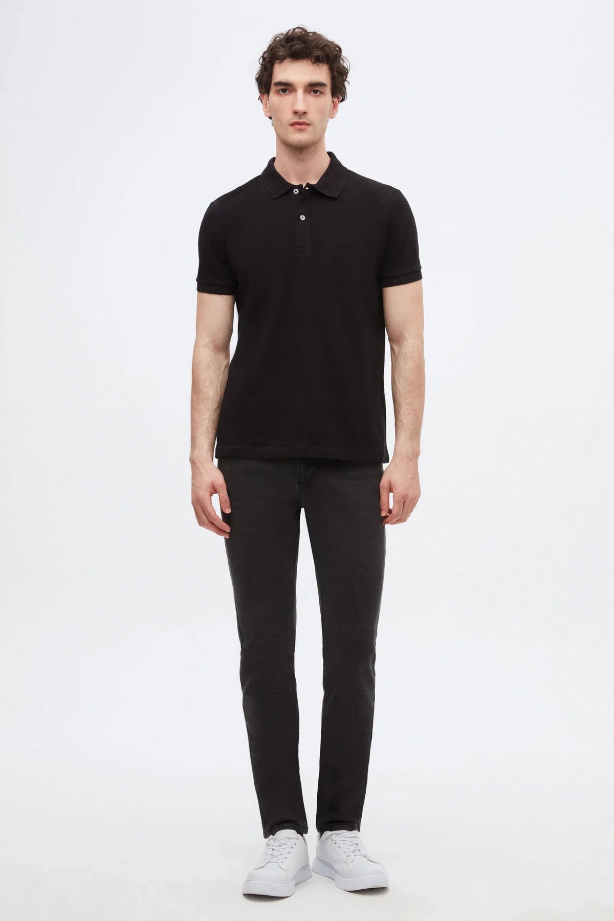 DS Damat Schwarzes Slim Fit Polo T-Shirt in Geschenkbox