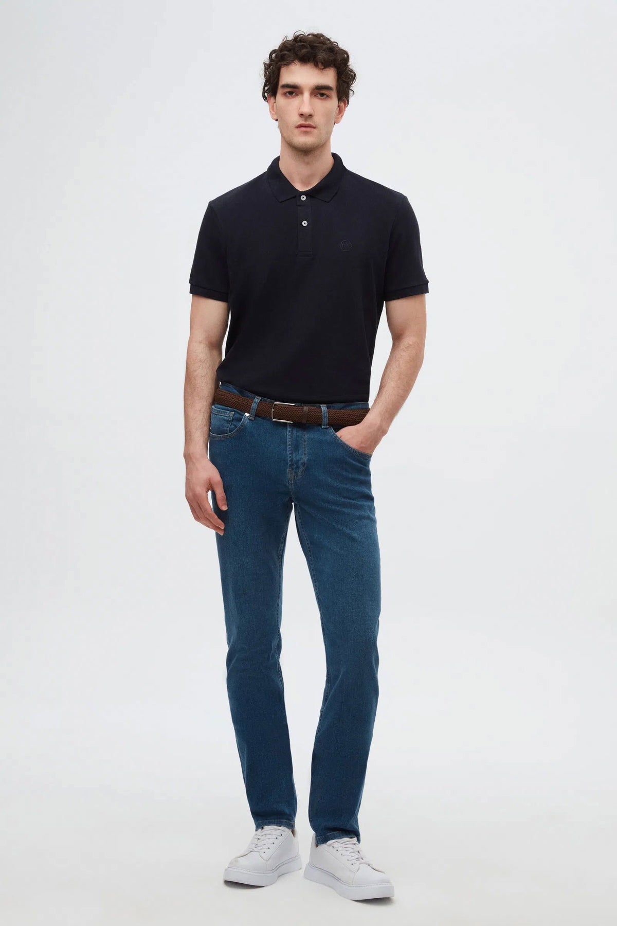 DS Damat Schwarzes Slim Fit Polo T-Shirt in Geschenkbox