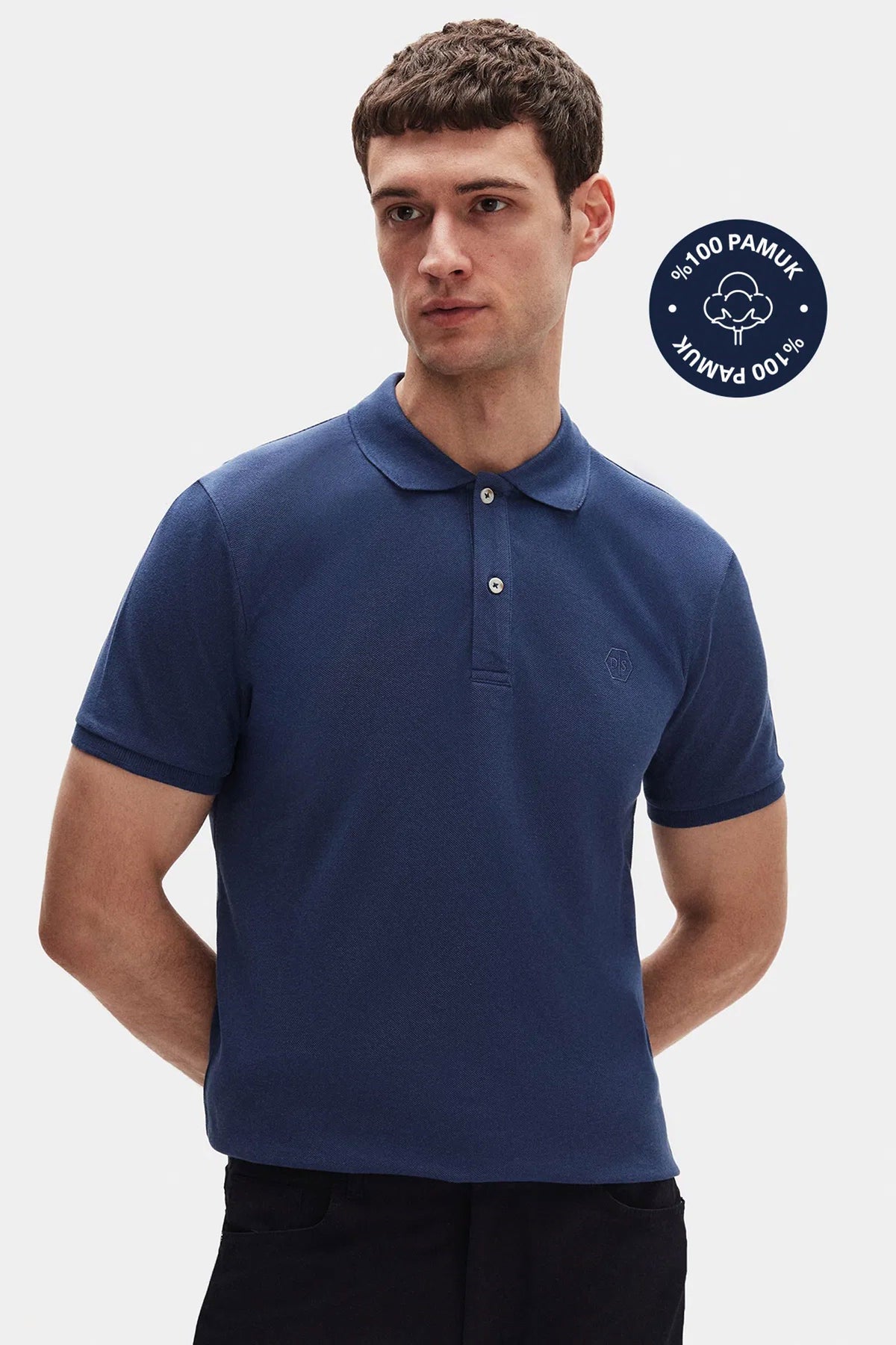 DS Damat Schwarzes Slim Fit Polo T-Shirt in Geschenkbox