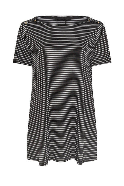 Knopfdetail Rundhals T-Shirt