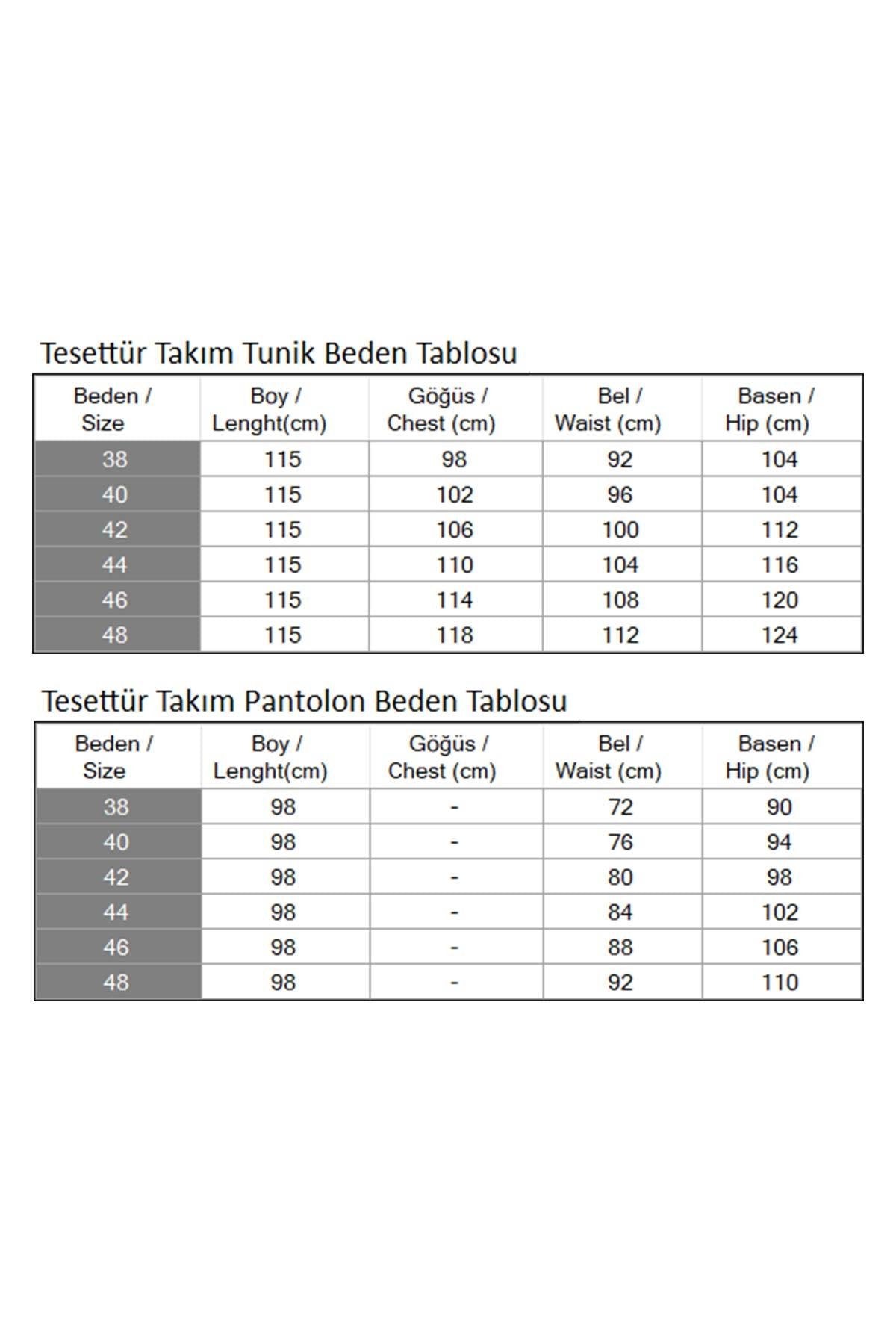 Geknöpftes Türkis Hijab Set MSW10358-7