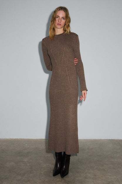 DUENDE Damen Gestreiftes Strickkleid