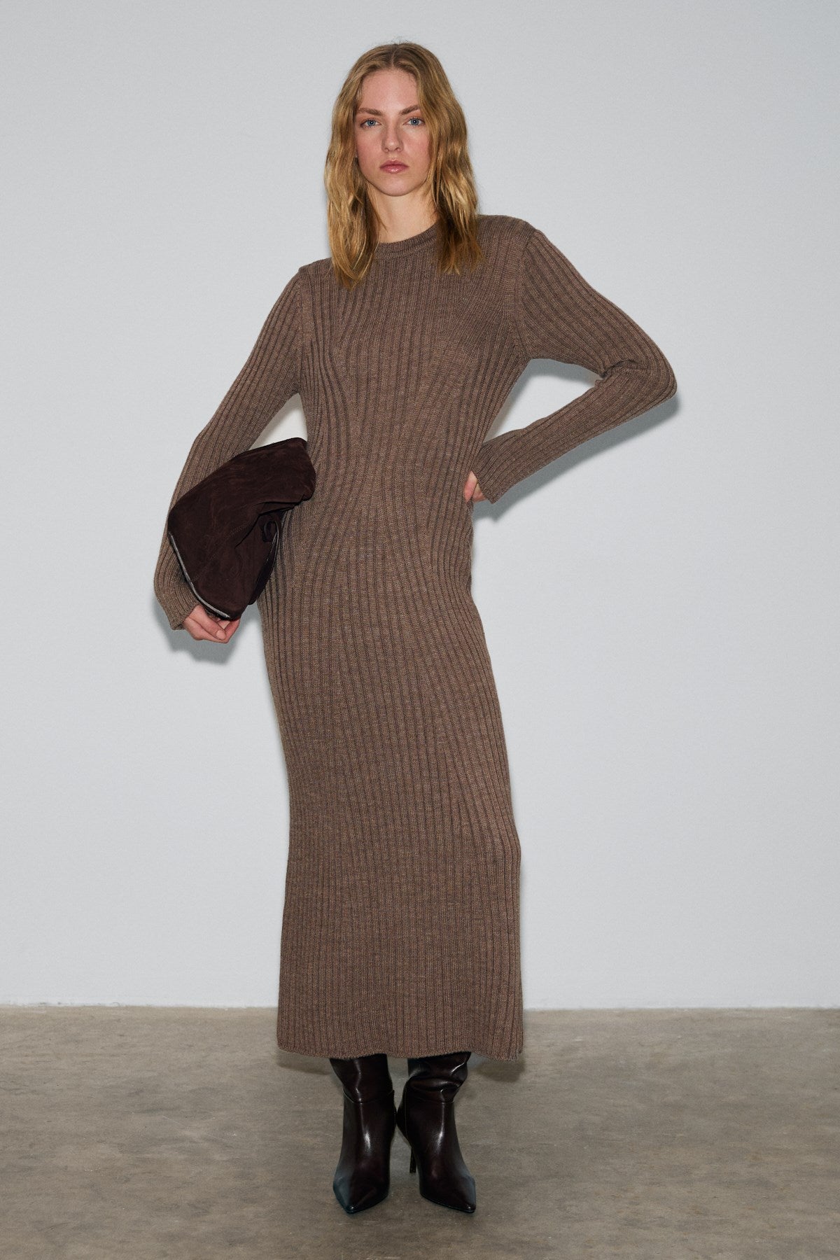 DUENDE Damen Gestreiftes Strickkleid