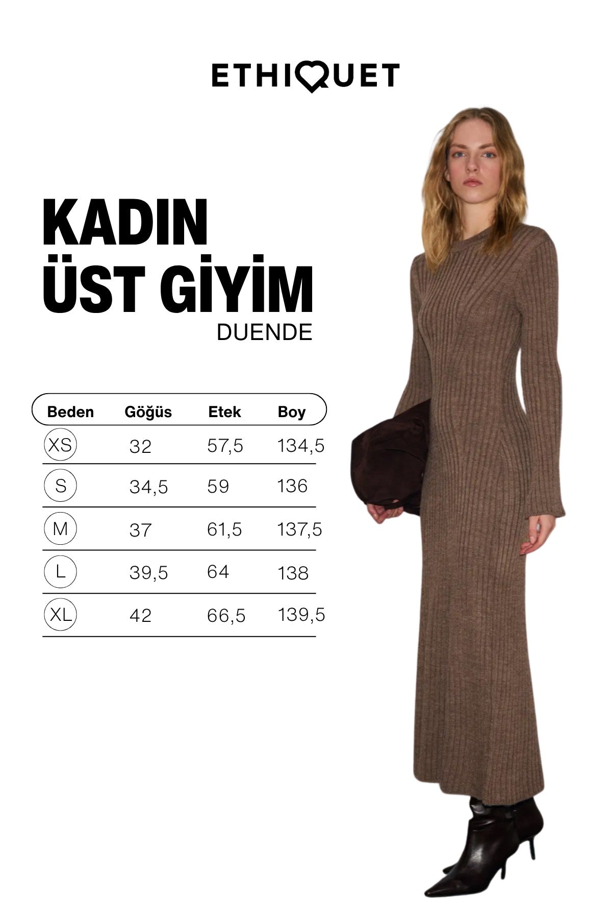 DUENDE Damen Gestreiftes Strickkleid