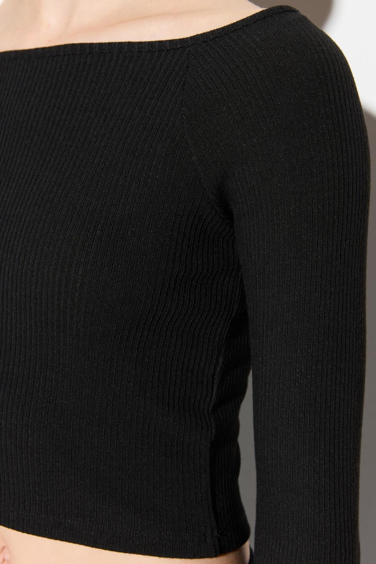 Langärmelige Crop-Bluse