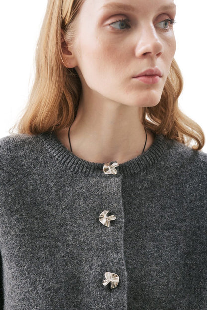 KNOPFDETAILS CARDIGAN BRAUN