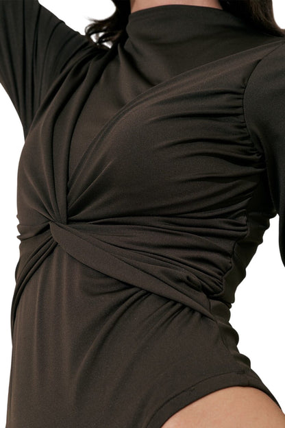 SCHWARZER SURF-BADEANZUG MIT KNOT DETAIL