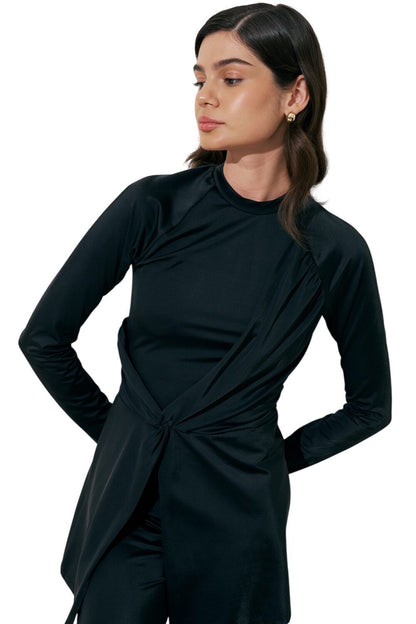 KNOTEN-DETAIL-JUMPSUIT, BADEANZUG, SCHWARZ