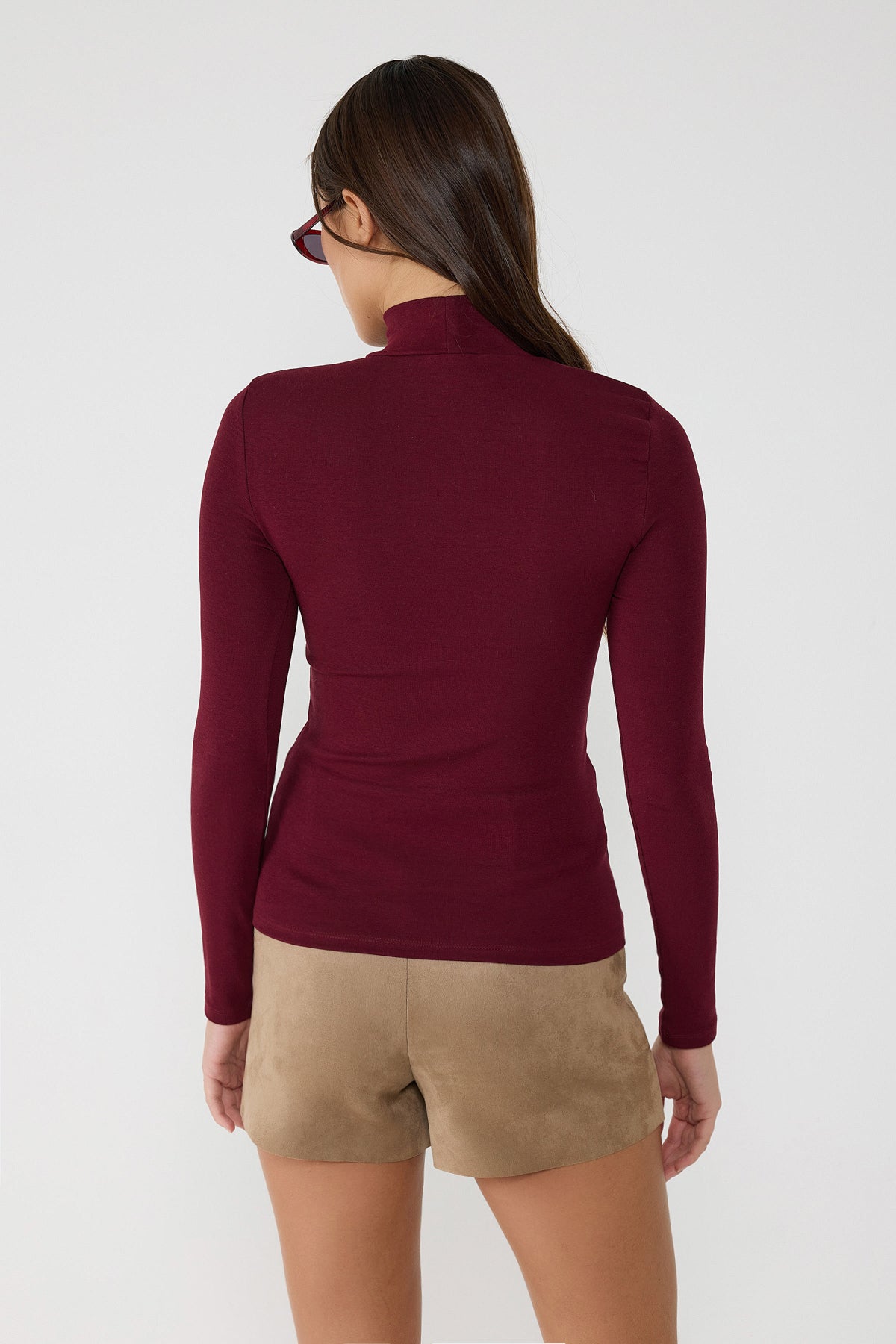 Rollkragenbluse mit langen Ärmeln