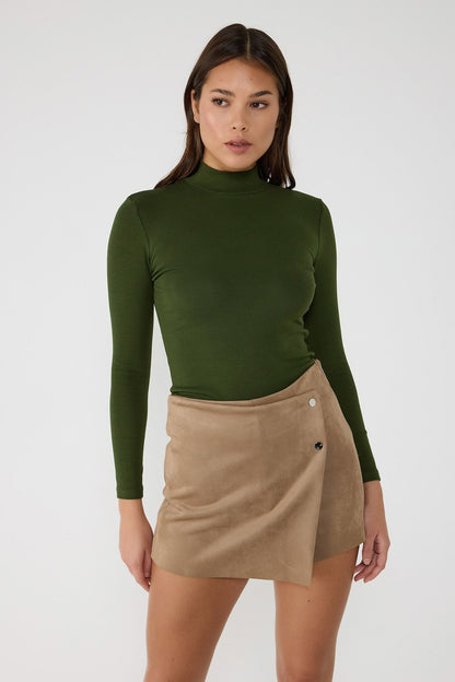 Rollkragenbluse mit langen Ärmeln