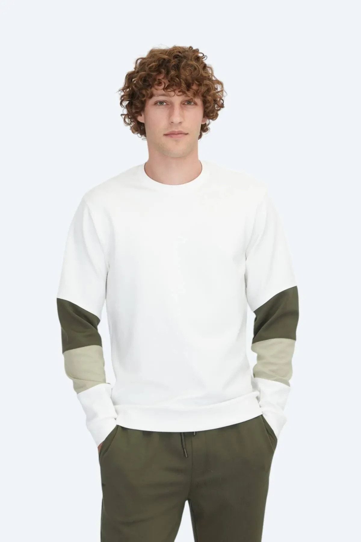 Ecru Rundhals Sweatshirt
