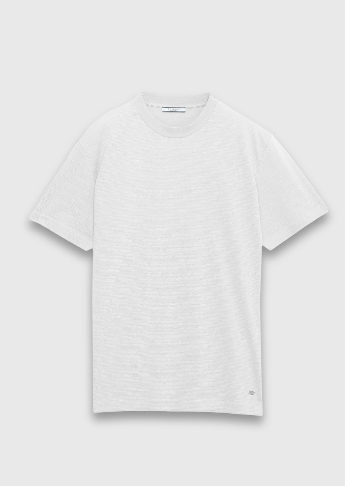Ramsey Ecru Jacquard T-Shirt aus 100% Baumwolle Ekru
