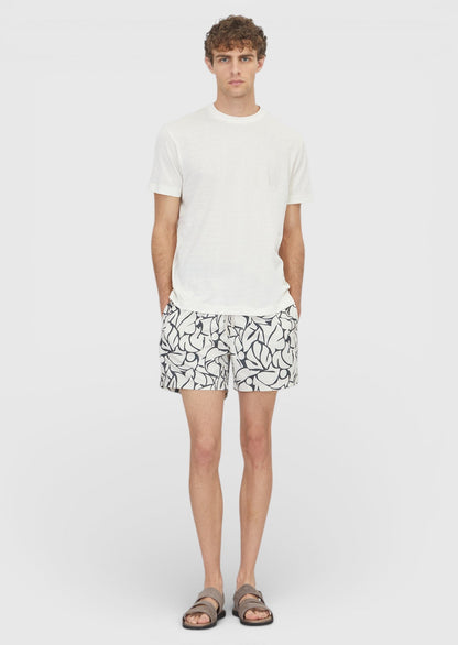 Ecru Jacquard T-Shirt aus 100% Baumwolle