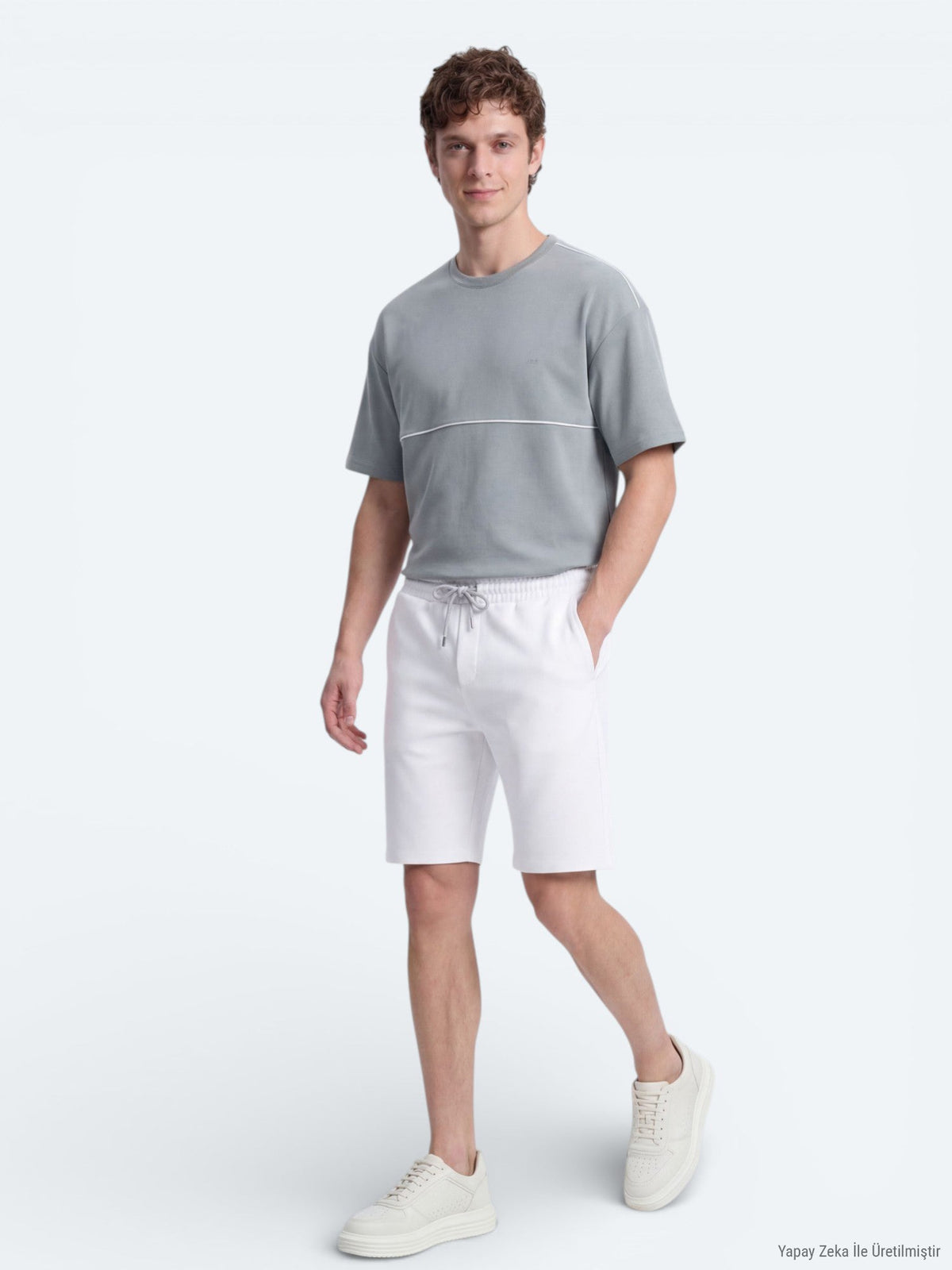 KİP Ecru Strick Regular Fit Freizeit Bermuda