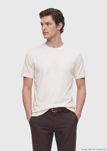 Einfaches T-Shirt mit Rundhalsausschnitt