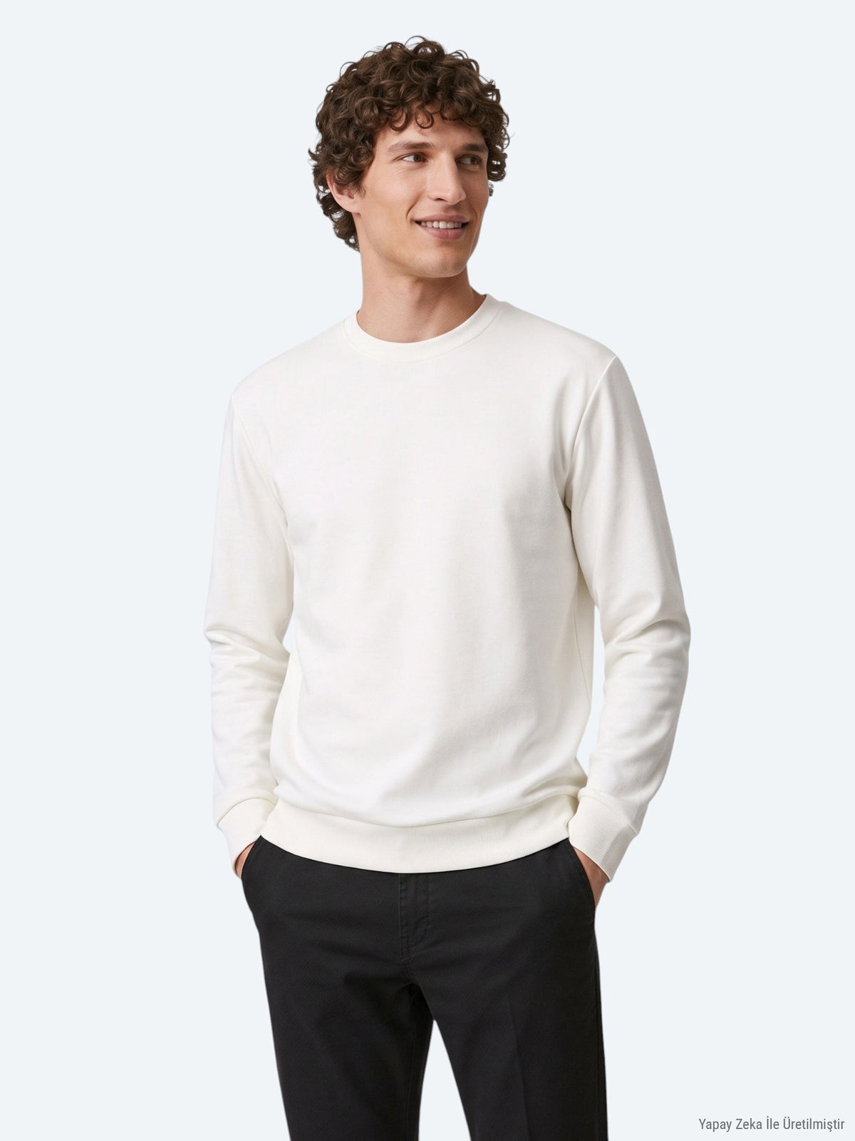 KİP Bedrucktes Sweatshirt mit Rundhalsausschnitt Ecru