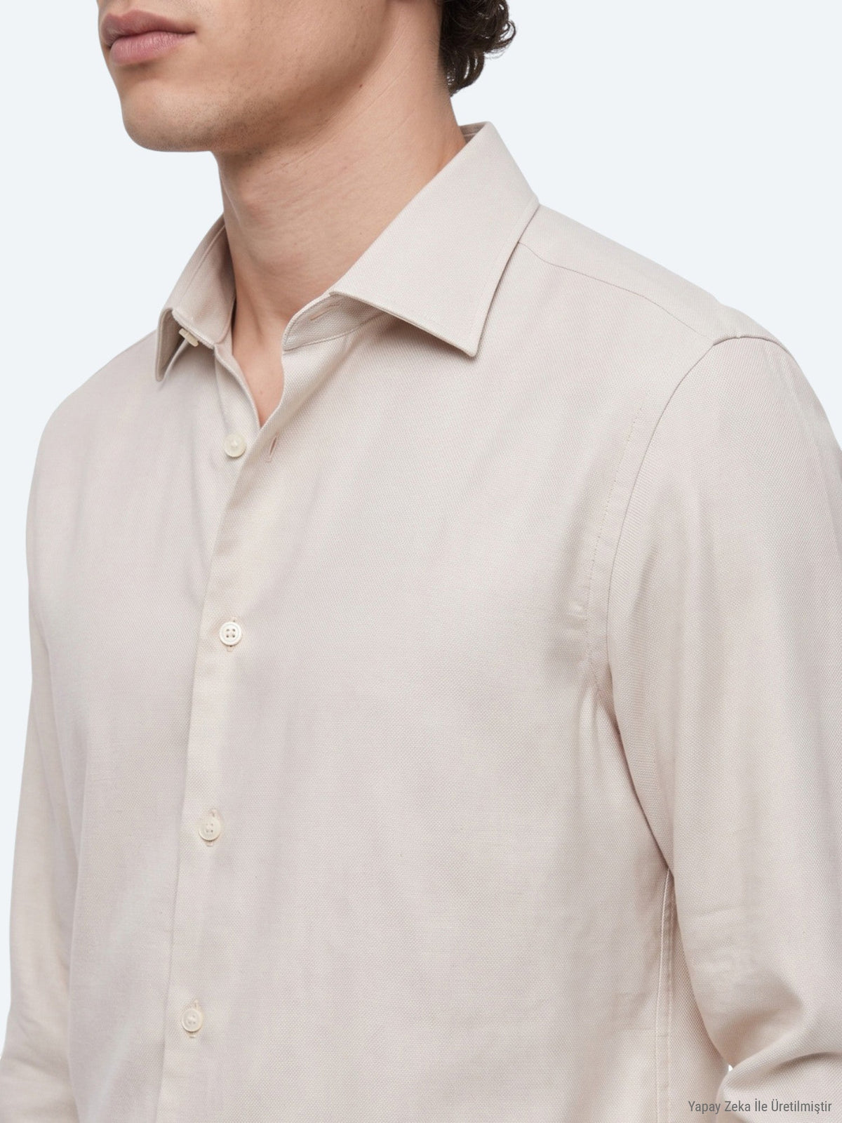 KİP Ecru Regular Fit Weben Freizeithemd