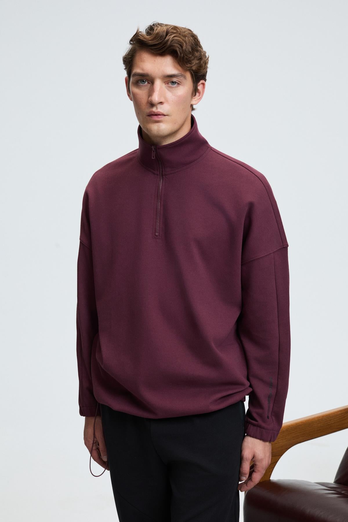 EDISON Herren Halbzip Sweatshirt