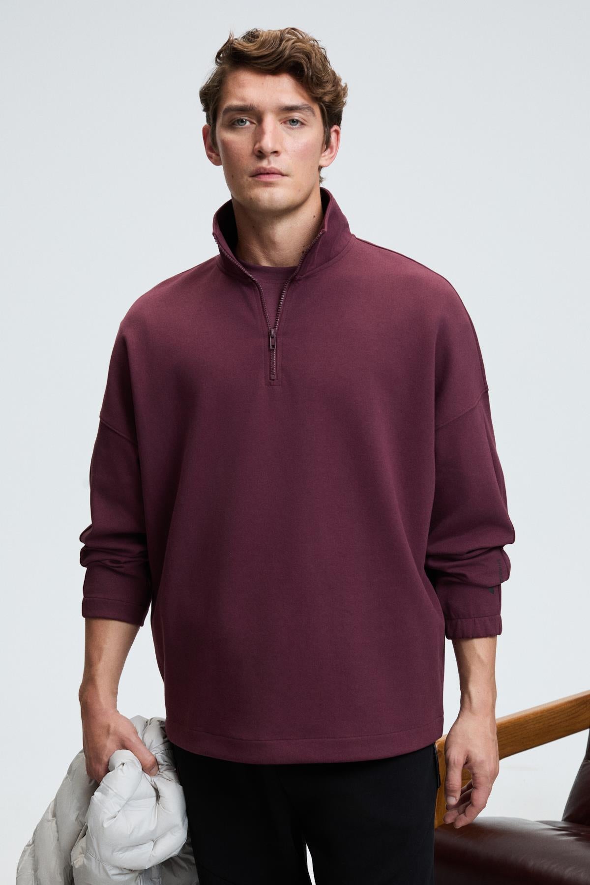 EDISON Herren Halbzip Sweatshirt