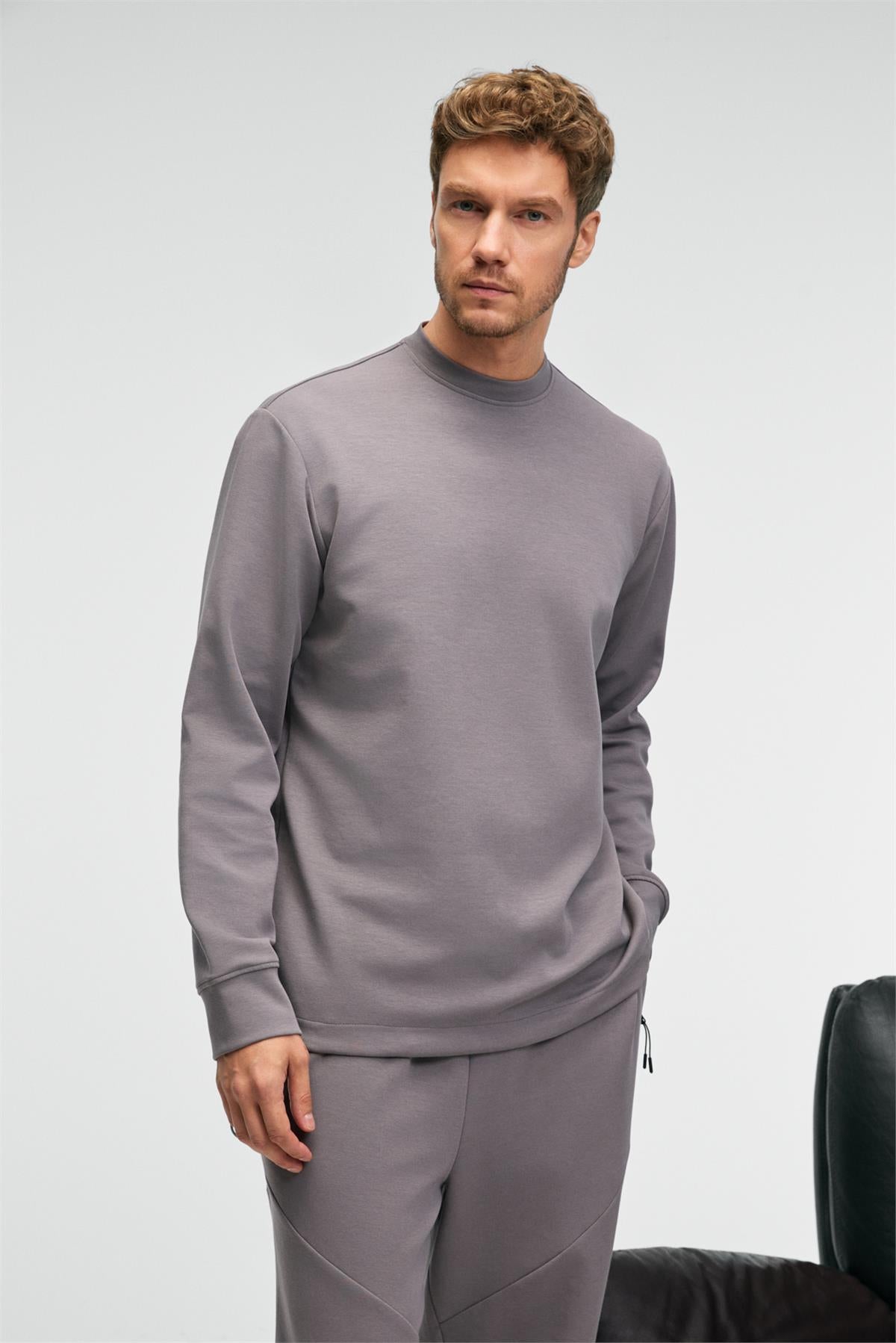GRIMELANGE EDMUND Herren Rundhals Sweatshirt Dunkelgrau