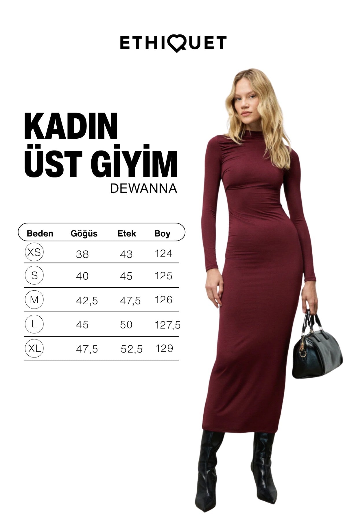 EFLOUR Damen Hoher Hals Kleid