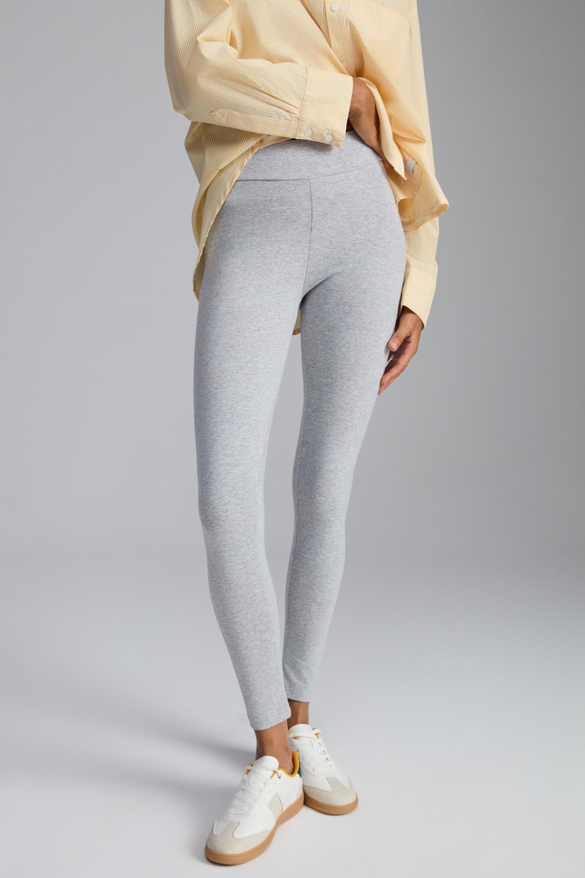 ETHIQUET EIRLYS Damen Bio-Baumwoll Leggings Graue Melange