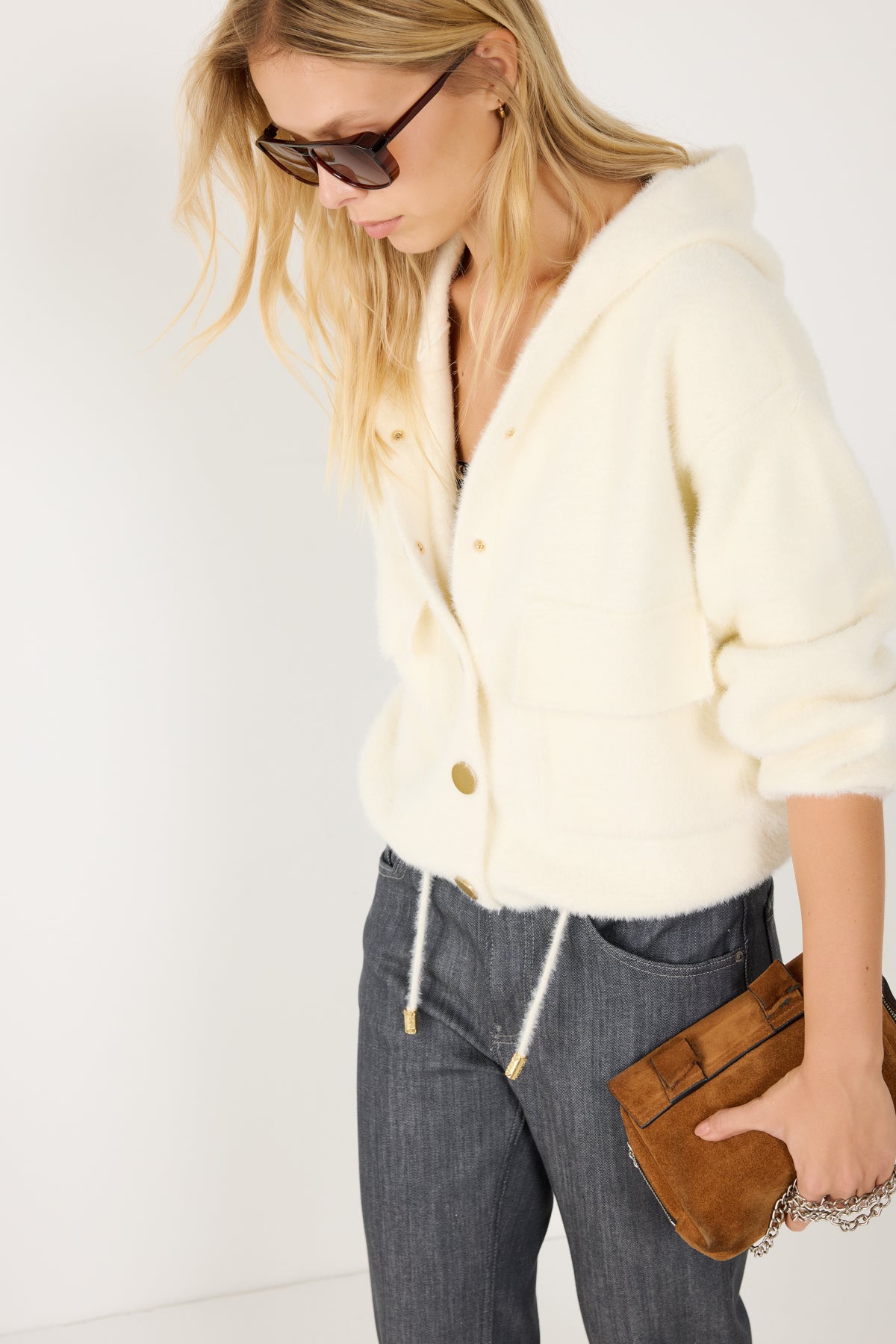 Strickjacke mit Knopfdetails und Taschen