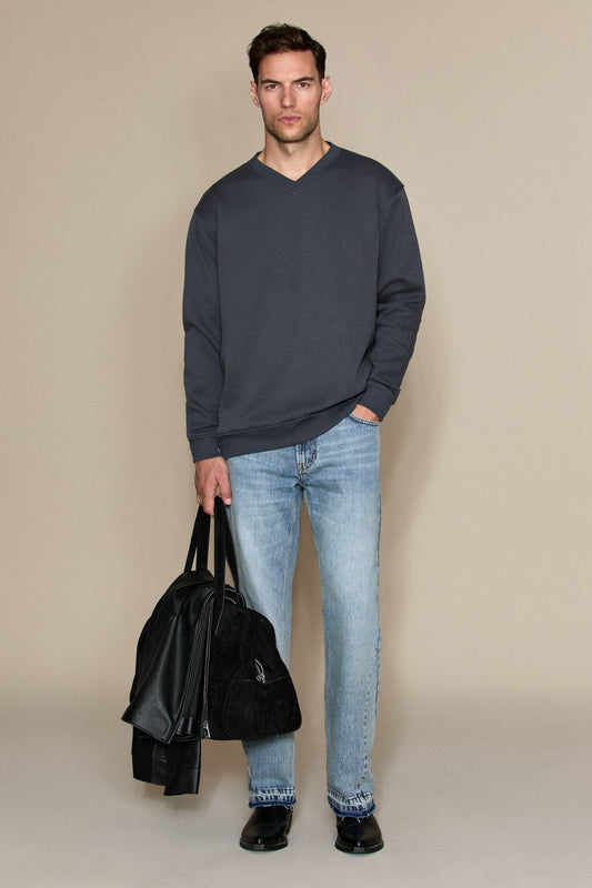 ELION Herren Sweatshirt mit V-Ausschnitt