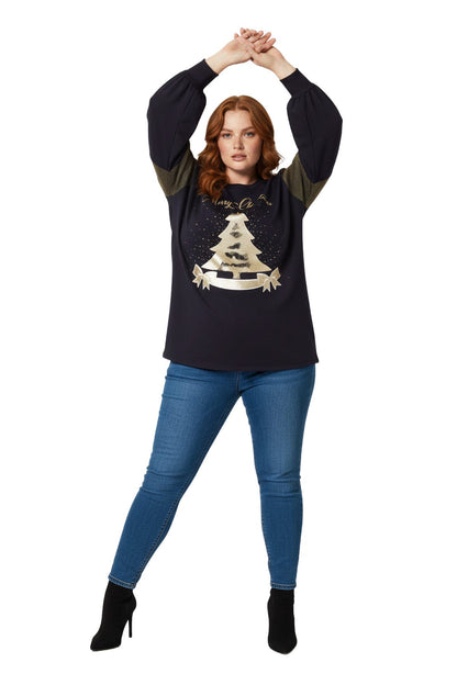 Sweatshirt mit Steinverzierungen