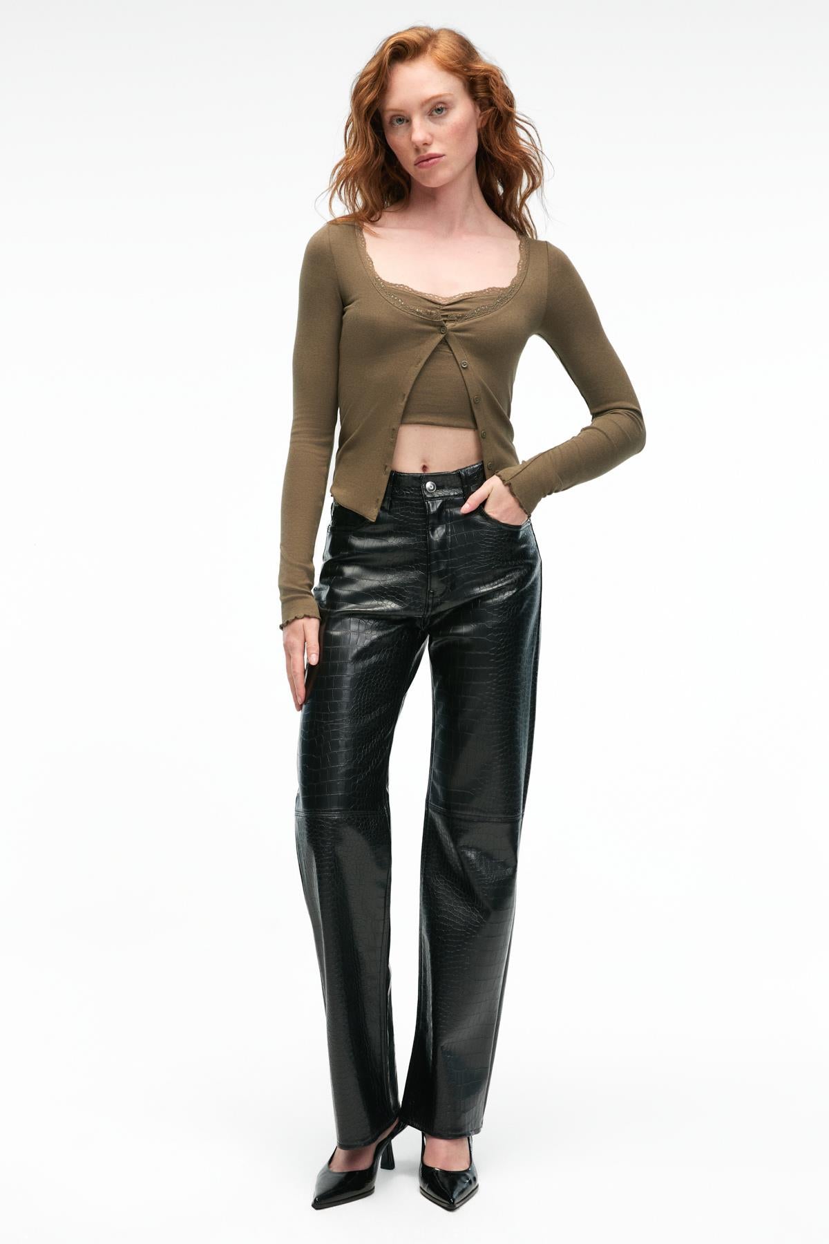 ELVURA Damen Spitzenbluse & Weste Set