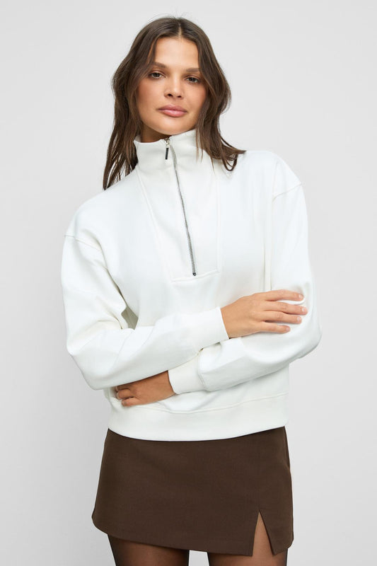 ENDORA Damen Fleece-Sweatshirt mit Reißverschluss