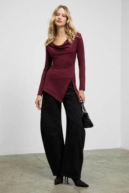 ENISSIA Damen V-Ausschnitt Bluse