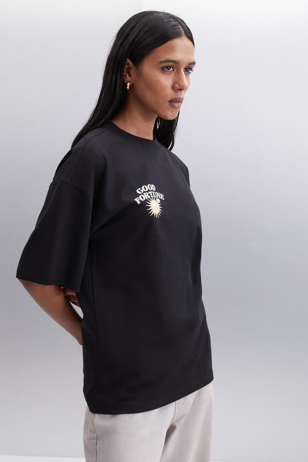 ETHIQUET ENYA Damen Oversize Bio-Shirt Schwarz