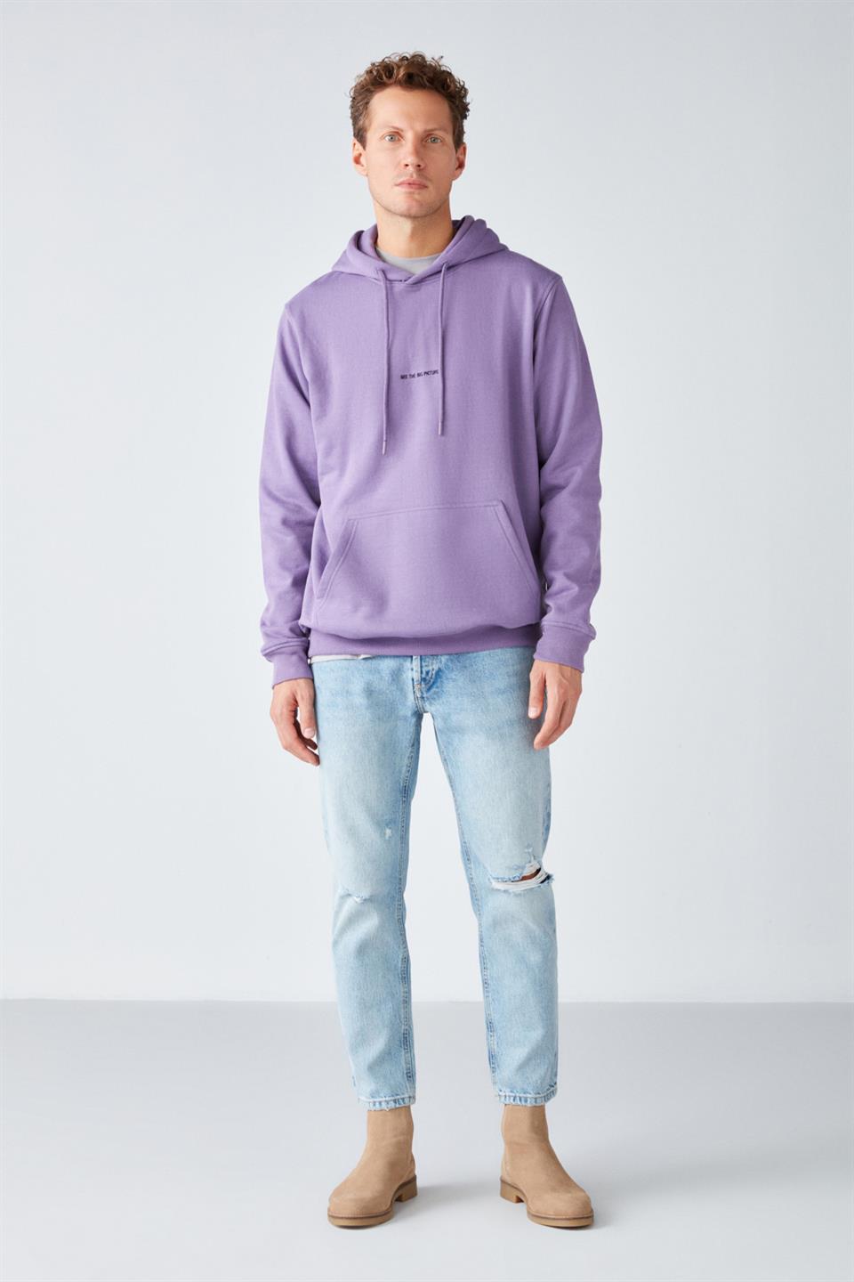 GRIMELANGE EPIC Herren Hoodie mit Stickerei Violett